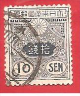 GIAPPONE - JAPAN - USATO - 1913 - TAZAWA STYLE SERIES  - Sen 10 - Michel 106 - Gebruikt
