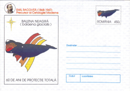 EMIL RACOVITA,  WHALE ,(5X) COVERS STATIONERY,UNUSED,1997,ROMANIA - Baleines