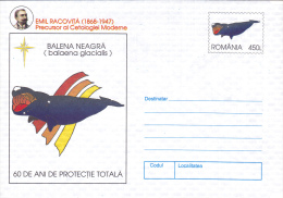 EMIL RACOVITA,  WHALE ,(5X) COVERS STATIONERY,UNUSED,1997,ROMANIA - Ballenas