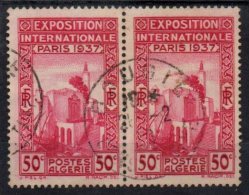 Algerie ; Mth ; 1937 ; N° Y: 128 X 2 ; Ob "Bougie" .;  Expo ; Cote Y : 1.80 E - Oblitérés