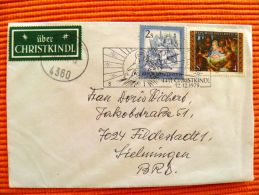 Cover Sent From Austria To Germany On 1979, Special Cancel Christmas Noel Label Christkindl - Lettres & Documents
