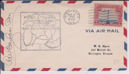 USA - 1930 - POSTE AERIENNE - ENVELOPPE AIRMAIL De MISHAWAKA - FIRST FLIGHT BAY CITY - CHICAGO - 1c. 1918-1940 Covers