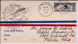 USA - 1928 - POSTE AERIENNE - ENVELOPPE AIRMAIL De DETROIT ( MICHIGAN )  -  FIRST FLIGHT NEW YORK - CHICAGO - 1c. 1918-1940 Briefe U. Dokumente