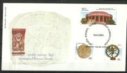 INDIA, 2003, FDC, 151st Anniversary Of Government Museum Chennai, Set 3 V, First Day Kolkata Cancelled - Lettres & Documents