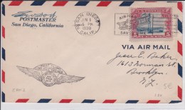 USA - 1930 - POSTE AERIENNE - ENVELOPPE AIRMAIL De SAN DIEGO ( CALIFORNIE )  -  FIRST FLIGHT SALT LAKE CITY - SAN DIEGO - 1c. 1918-1940 Brieven