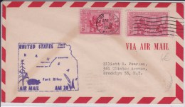 USA - 1953 - POSTE AERIENNE - ENVELOPPE AIRMAIL De FORT RILEY ( KANSAS ) -  FIRST FLIGHT - 2c. 1941-1960 Storia Postale