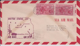 USA - 1953 - POSTE AERIENNE - ENVELOPPE AIRMAIL De JUNCTION CITY ( KANSAS ) -  FIRST FLIGHT - 2c. 1941-1960 Cartas