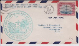 USA - 1931 - POSTE AERIENNE - ENVELOPPE AIRMAIL De SANTA FE ( NEW MEXICO ) -  FIRST FLIGHT AIR MAIL ROUTE AM 12  P.O.D - 1c. 1918-1940 Lettres