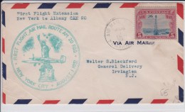 USA - 1931 - POSTE AERIENNE - ENVELOPPE AIRMAIL  -  FIRST FLIGHT AIR MAIL ROUTE AM 20  P.O.D - NEW YORK TO ALBANY - 1c. 1918-1940 Storia Postale