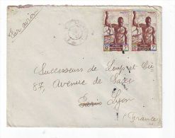 FRANCE. COLONIE. LETTRE. 69. LYON. RHONE. PA. AVION. AEF. AFRIQUE EQUATORIALE. - Storia Postale