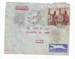 FRANCE. COLONIE. LETTRE. 69. LYON. RHONE. PA. AVION. AEF. AFRIQUE EQUATORIALE. - Storia Postale