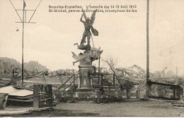 Belgique. Bruxelles. Incendie Des 14-15 Aout 1910. Saint Michel Triomphant Du Feu - Feesten En Evenementen