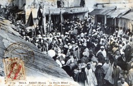 LA FETE DU MILOUD  A RABAT - SUPERBE ET RARE CARTE - BLEUTEE - TRES TRES ANIMEE AVEC DRAPEAUX - TOP !!! - Islam