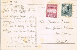 3840. Postal Barcelona 1930. Sello Recargo Exposicion - Barcelona