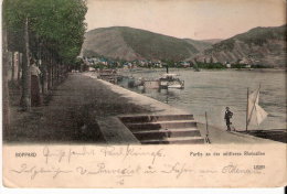Boppard (Rhein-Hunsrück-Kreiss)- 1905-Partie An Der Mittleren Rheinallee- Bateaux-Carte Colorisée - Boppard