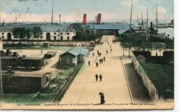 CPA 44 ST NAZAIRE AGENCE ET MAGASINS DE LA COMPAGNIE TRANSATLANTIQUE VUE PRISE DE L HOTEL DES COLONIES 1906 - Saint Nazaire