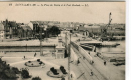 CPA 44 SAINT NAZAIRE LA PLACE DU BASSIN ET LE PONT ROULANT  1922 - Saint Nazaire