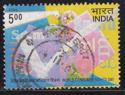 India Used 2006, World Consumers Day, Measurement Symbols Used For  Mathematics , - Used Stamps