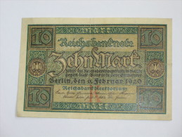 10 Zehn  Mark - Berlin  1920 Reichsbanknote - Germany -. - 50 Mark