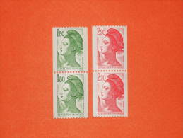 FRANCE 1986-N°2378/78b Et 2379/79b  ** Roulettes En Paire.   Superbe - Coil Stamps
