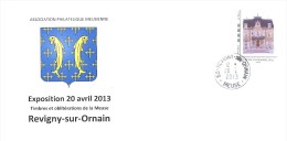 Enveloppe Souvenir Revigny-sur-Ornain (55) Expo 20/04/2013 Montimbramoi Mairie TAD - Non Classés