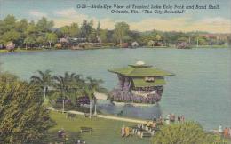 Florida Orlando Birds Eye View Lake Eola &amp  Bandshell 1947 - Orlando