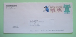 USA 1999 Stationery To England - Liberty Bell - Steam Carriage Car - Bird - Brieven En Documenten