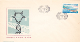 SYSTEM IRON GATES OF ROMANIA,1970,COVER FDC,ROMANIA - Elektriciteit