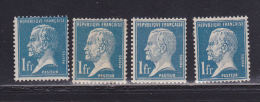 FRANCE N° 179 1F BLEU TYPE PASTEUR 4 NUANCES NEUF AVEC CHARNIERE - Unused Stamps
