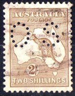 Australia 1915 Kangaroo 2 Shillings Brown 2nd Wmk Perf OS Used - - Gebruikt