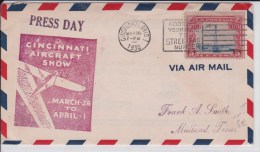 USA -1930  - POSTE AERIENNE - ENVELOPPE AIRMAIL De  CINCINNATI ( OHIO ) - CINCINNATI AIRCRAFT SHOW - 1c. 1918-1940 Cartas