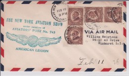 USA -1930  - POSTE AERIENNE - ENVELOPPE AIRMAIL De NEW YORK  - AVIATION SHOW - AVIATORS´ POST N° 743 - AMERICAN LEGION - 1c. 1918-1940 Brieven