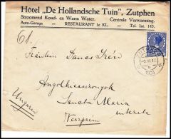 Netherlands 1912, Cover To Hungary - Cartas & Documentos