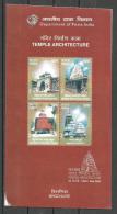 INDIA, 2003,  Temple Architecture,  Set 4 V,  Brochure - Cartas & Documentos