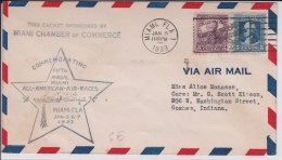 USA -1933  - POSTE AERIENNE - ENVELOPPE AIRMAIL De MIAMI (FLORIDE) - COMMEMORATING 5°ANNUAL MIAMI ALL-AMERICAN-AIR-RACES - 1c. 1918-1940 Briefe U. Dokumente