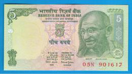 INDIA - 5 Rupias ND (2008) SC  Serie 05N - Indien