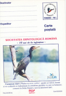 BIRDS, PHALACROCORAX CARBO, PC STATIONERY, ENTIERE POSTAUX, UNUSED, 2000, ROMANIA - Albatros