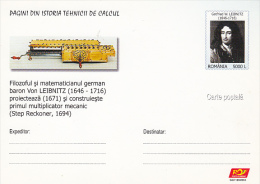 COMPUTERS, LEIBNITZ, PC STATIONERY, ENTIERE POSTAUX, UNUSED, 2004, ROMANIA - Computers