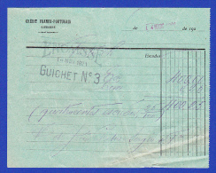 Portugal, Bank Deposit Document / Document Dépôt Bancaire - Crédit Franco Portugais Lisbonne, 1921 - Assegni & Assegni Di Viaggio