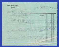 Portugal, Bank Deposit Document / Document Dépôt Bancaire - Crédit Franco Portugais Lisbonne, 1921 - Cheques En Traveller's Cheques