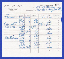 LAMY LIMITADA - GUIA DE REMESSA --  LISBOA, 23 DE OUTUBRO DE 1956 - Portogallo