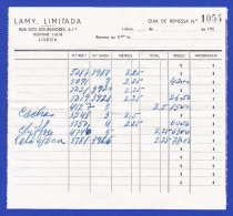 LAMY LIMITADA - GUIA DE REMESSA  Nº 1054 - Portogallo