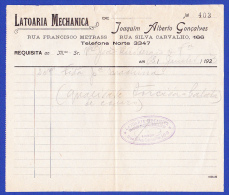 LATOARIA MECHANICA -- LISBOA, 8.JANEIRO.1923 - Portugal