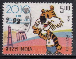 India Used 2008,  Commonwealth Games, Mascot Tiger Shera, Sport, (image Sample) - Oblitérés