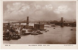 New York City NY, Williamsburg Bridge, Harbor River Scene, C1910s/20s Vintage Real Photo Postcard - Puentes Y Túneles