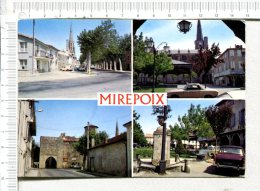 MIREPOIX - 4 Vues  : Avenue Et Clocher De L Eglise - Clocher De L Eglise - Entrée De La Ville, Porte For- Hôtel De Ville - Mirepoix