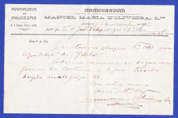 MEMORANDUM MANOEL MARIA D' OLIVEIRA - SANTAREM, 25 DE JUNHO DE 1923 - Portogallo