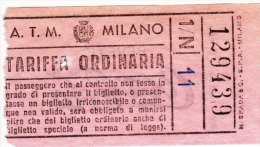 MILANO  /  Biglietto Per Autobus - Europa