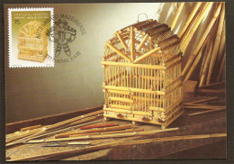 Portugal Madère Artisanat Cage D´ Oiseau Fait De Canne Carte Maximum 1995 Madeira Handicraft  Bird Cage Maxicard - Tarjetas – Máximo