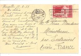 N°Y&T 387  BRUXELLES      Vers FRANCE  Le  19 Aout 1935 (2 SCANS) - Covers & Documents